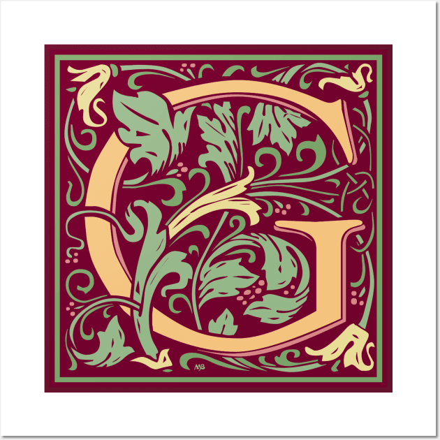 William Morris Vintage Letter G Wall Art by MatchbookGraphics